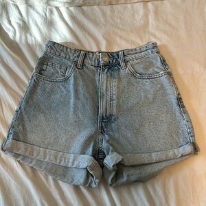 Zara Mom Fit Shorts - Light Blue